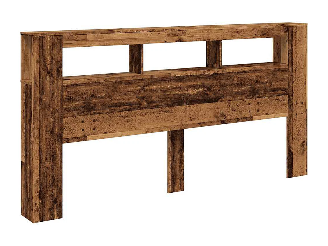 Tête de lit à LED vieux bois 200x18,5x103,5cm bois d'ingénierie