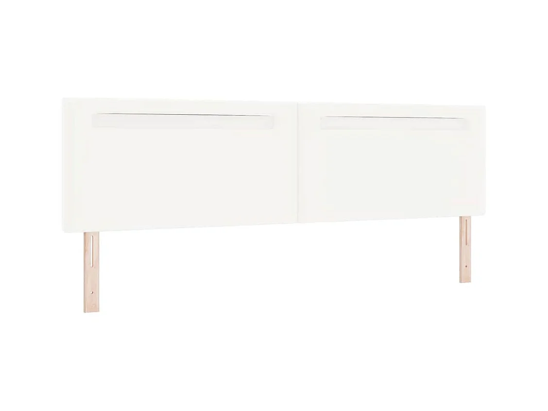 Tête de lit avec des lumières à LED Blanc 200 cm PVC