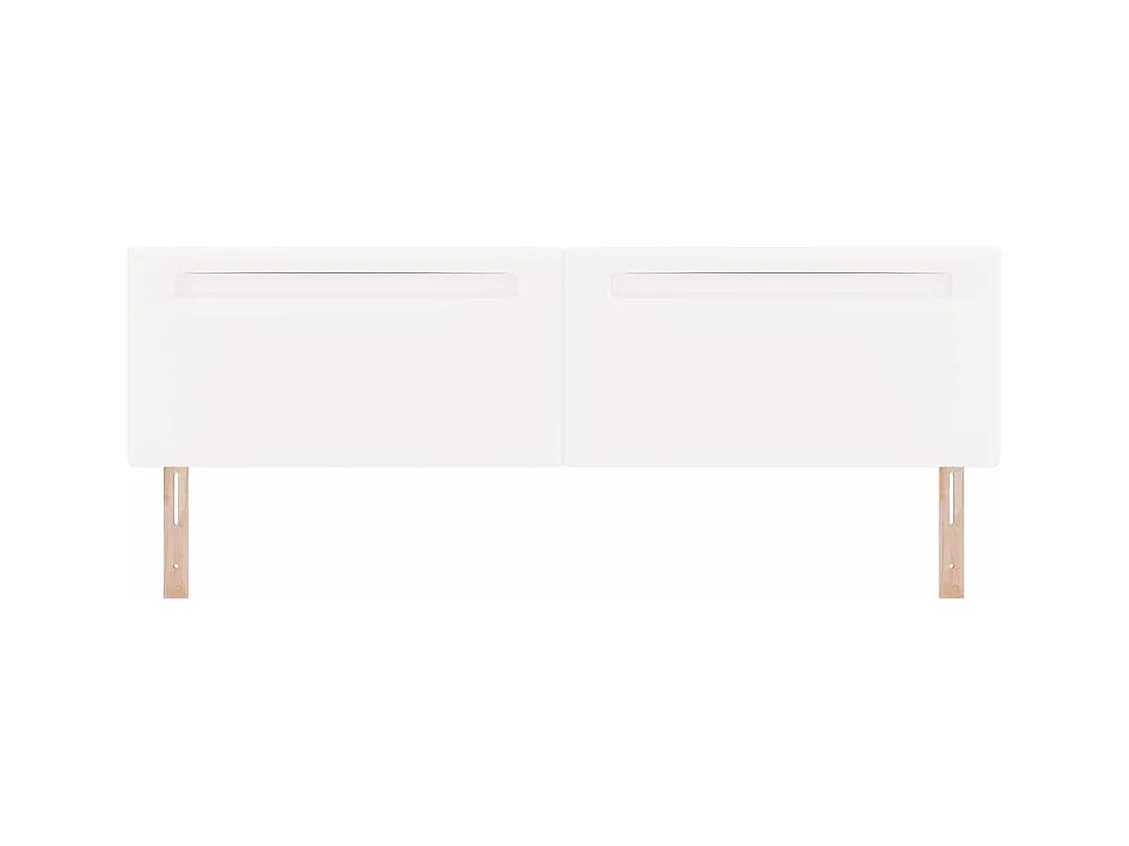 Tête de lit avec des lumières à LED Blanc 200 cm PVC