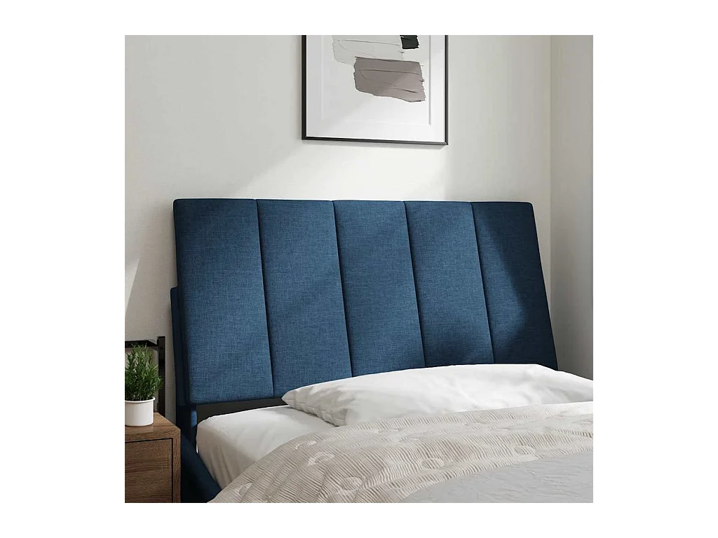 Tête de lit bleu 100 cm tissu