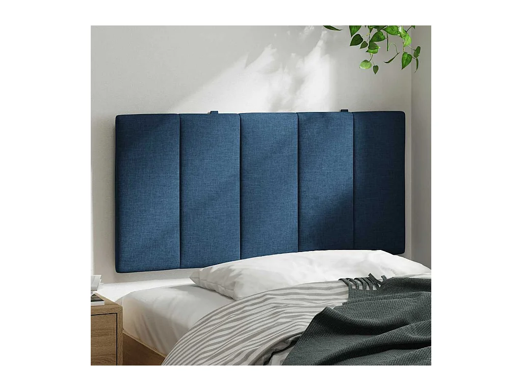 Tête de lit bleu 100 cm tissu