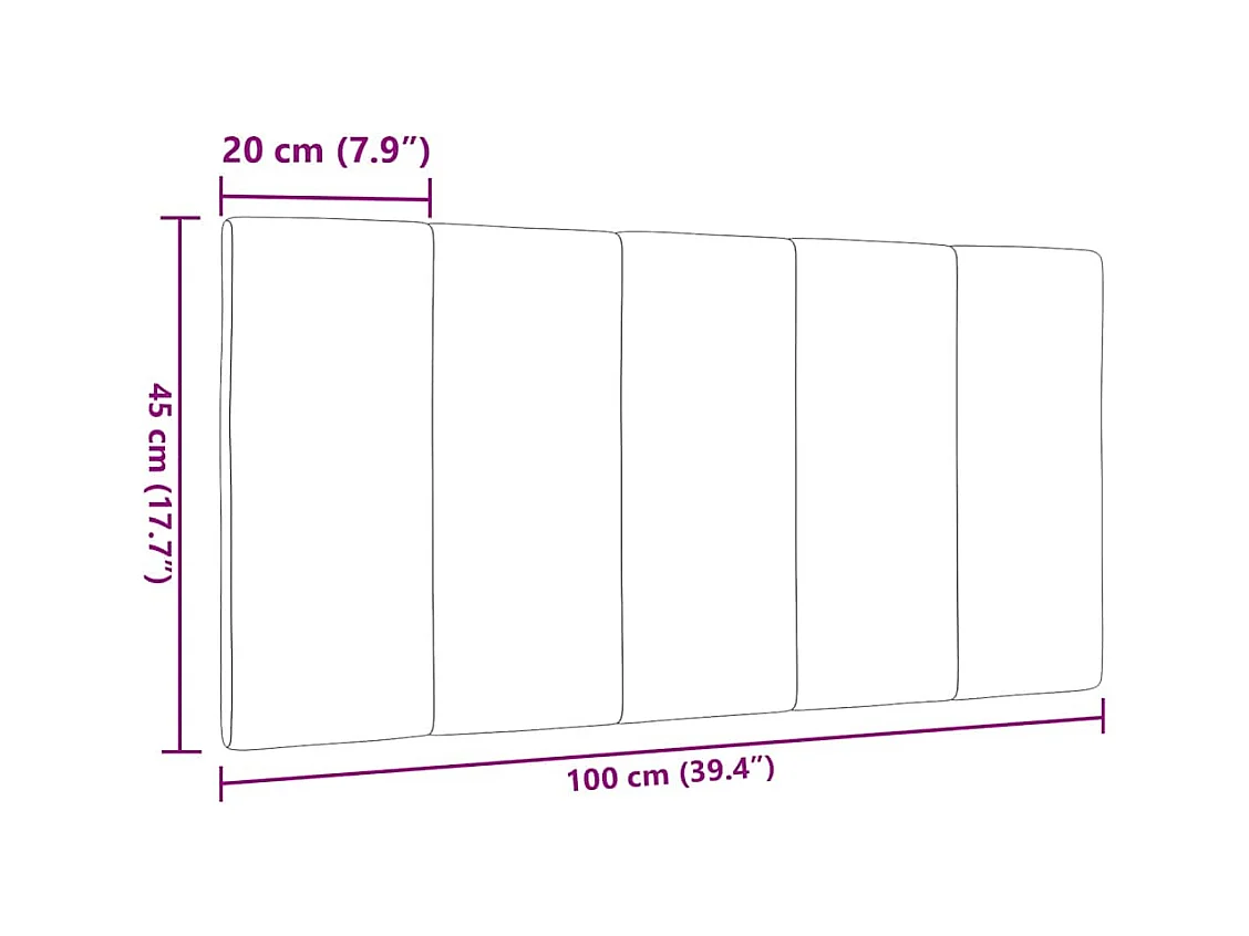 Tête de lit bleu 100 cm tissu