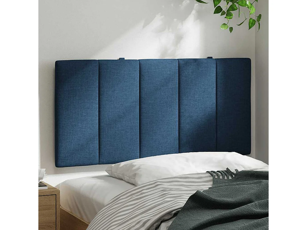 Tête de lit bleu 100 cm tissu