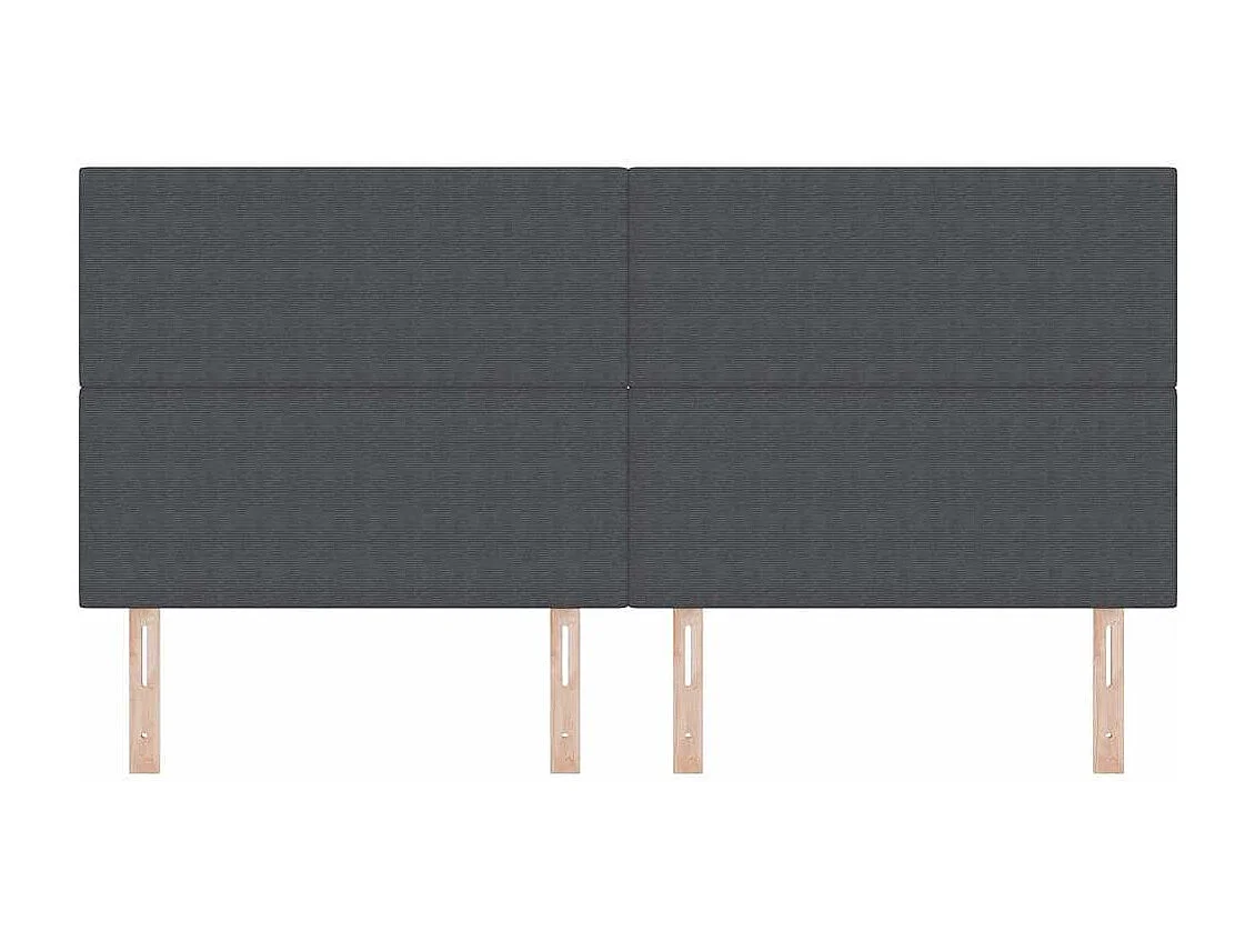 Tête de lit avec tête de lit Gris foncé 200 cm Tissu côtelé