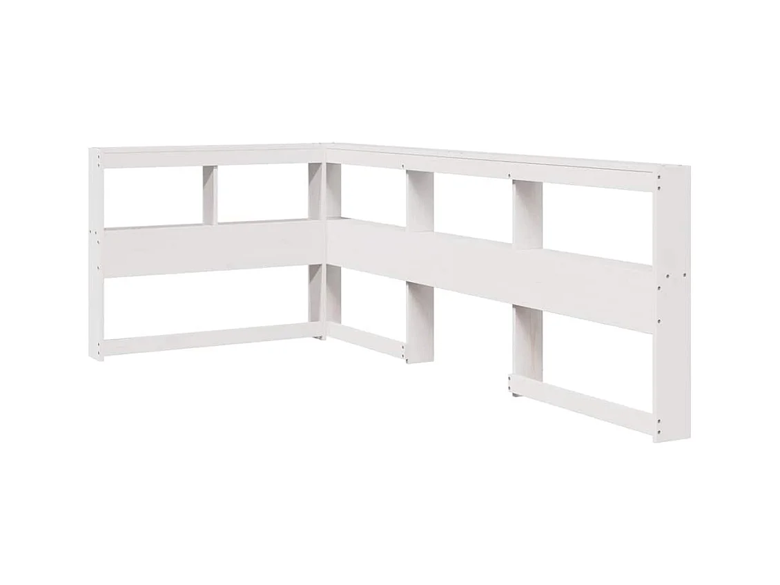 Boekenkast Hoofdeinde L-vormig 90 cm massief grenenhout wit