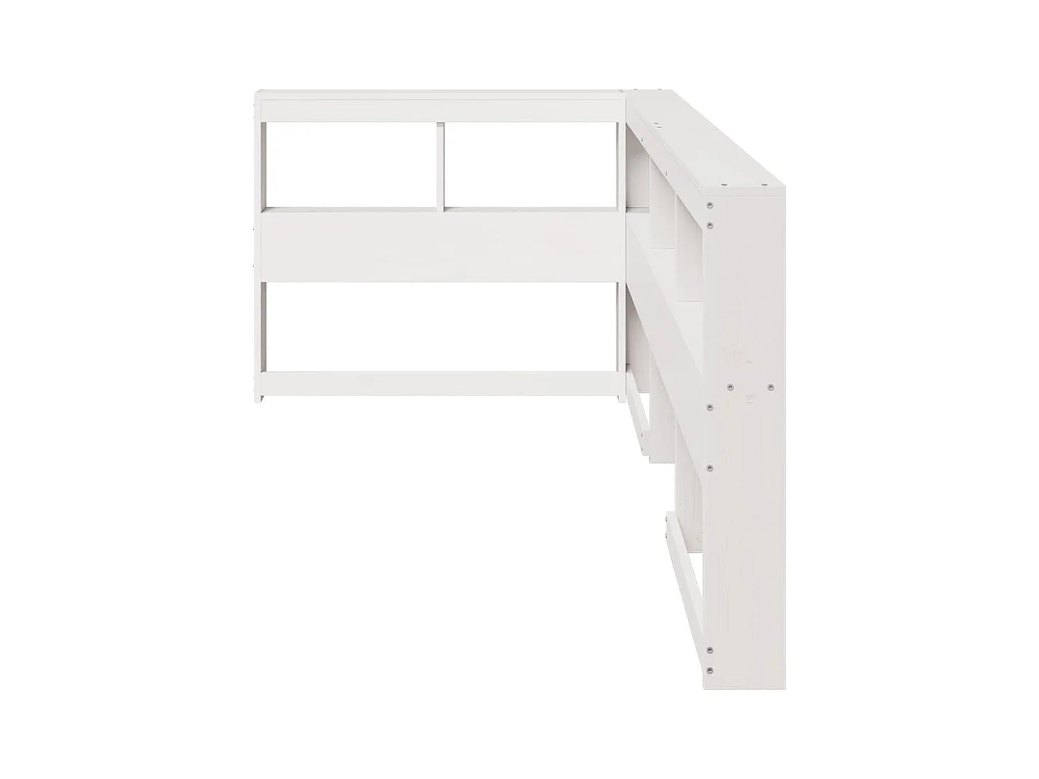 Boekenkast Hoofdeinde L-vormig 90 cm massief grenenhout wit