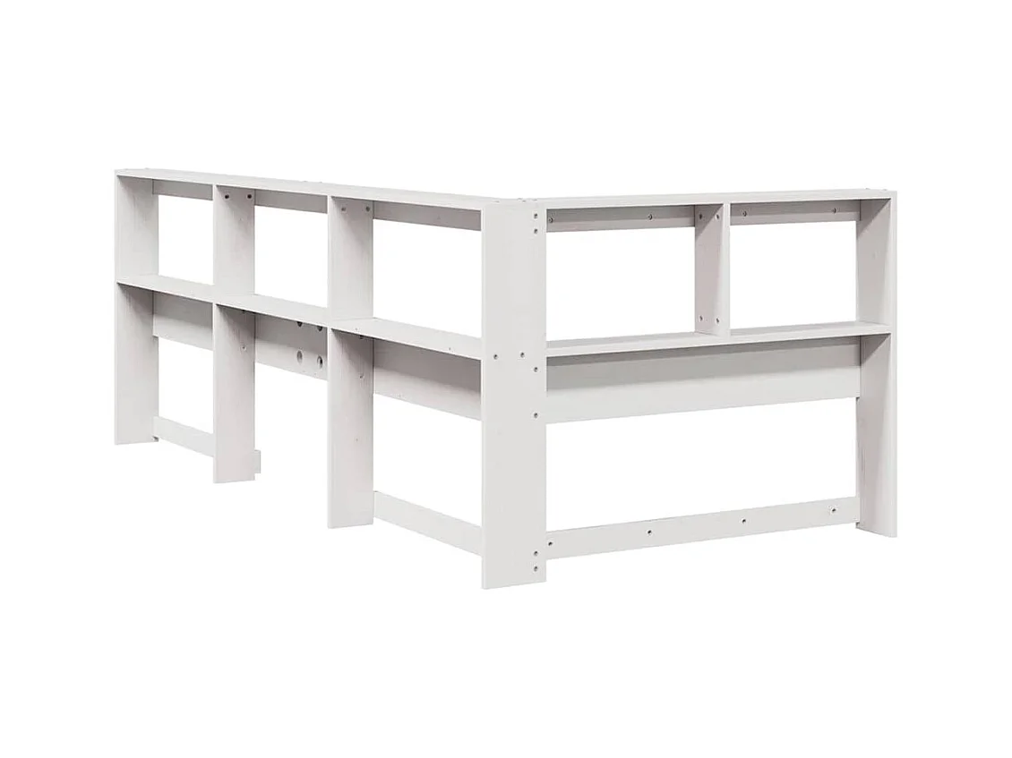 Boekenkast Hoofdeinde L-vormig 90 cm massief grenenhout wit