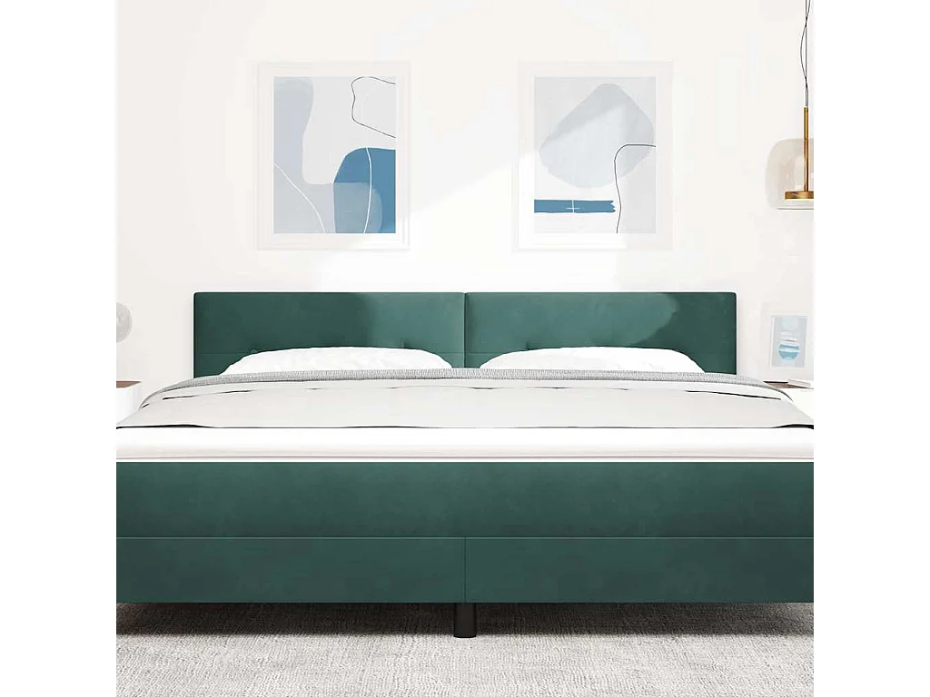 Hoofdbord Wandgemonteerd Donkergroen 180 cm Fluweel