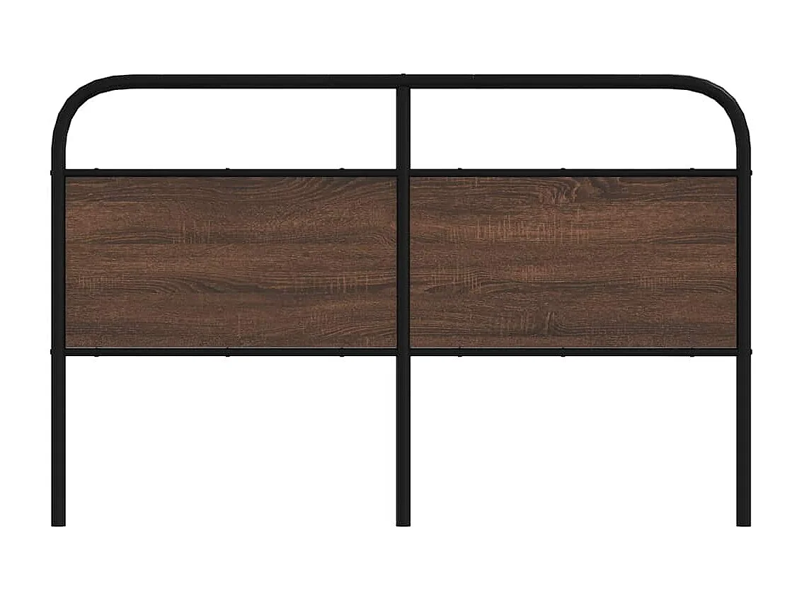 Tête de lit chêne marron 150 cm acier et bois d'ingénierie