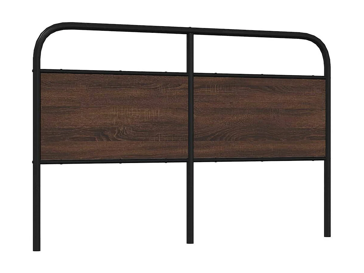 Tête de lit chêne marron 150 cm acier et bois d'ingénierie