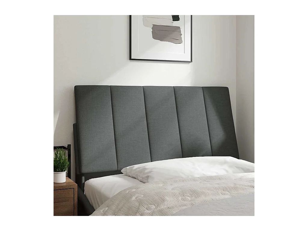 Hoofdbordkussen "Hanko" 100 cm stof donkergrijs