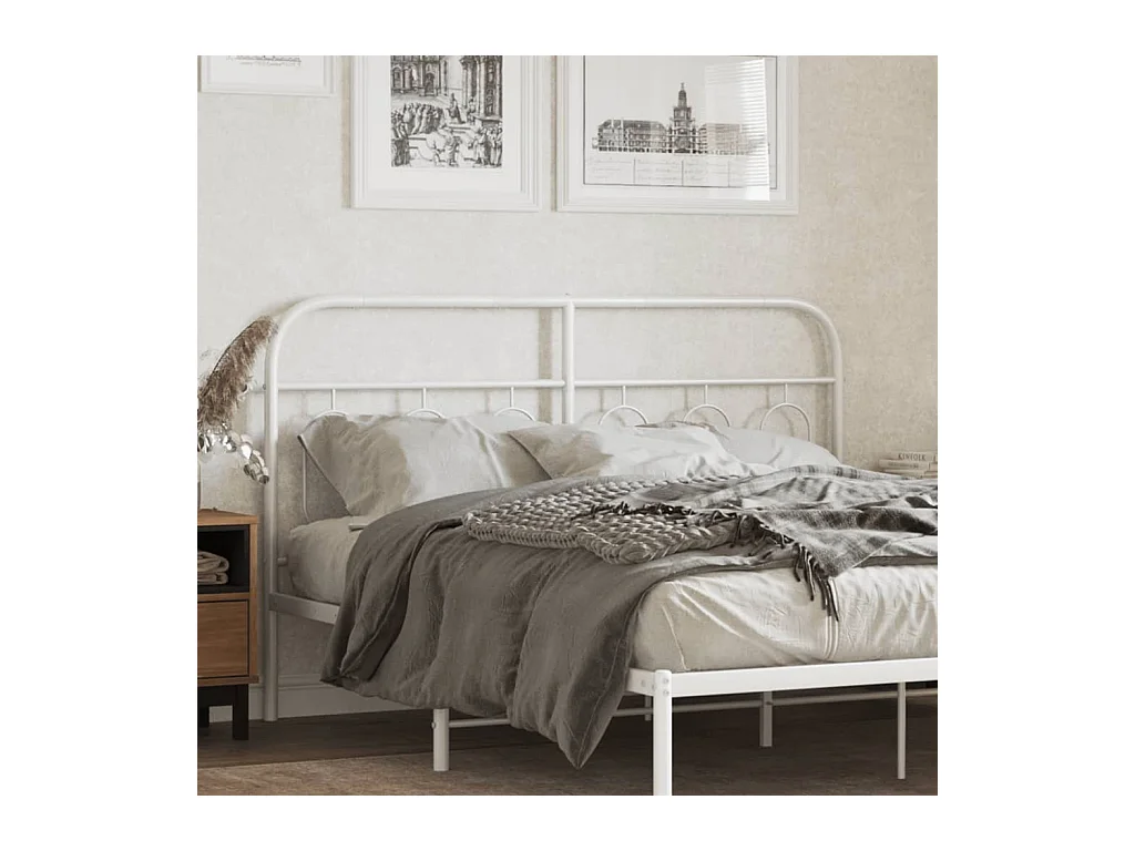 Tête de lit métal blanc 140 cm