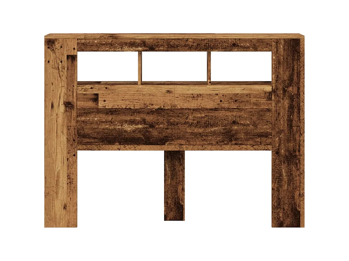 Tête de lit à LED vieux bois 140x18,5x103,5cm bois d'ingénierie