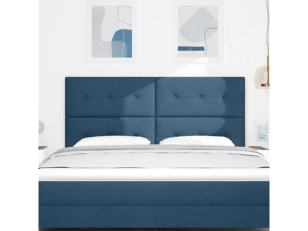 Tête de Lit LED avec des lumières à LED Bleu 180 cm tissu