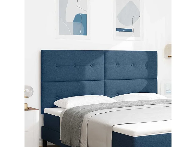 Tête de Lit LED avec des lumières à LED Bleu 180 cm tissu