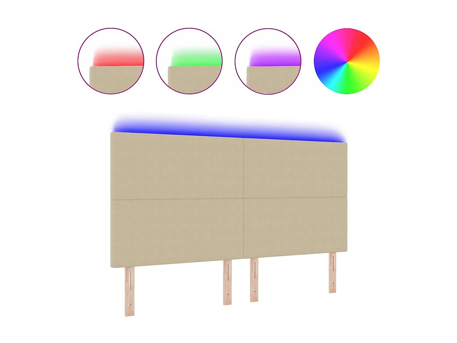 Tête de lit LED avec des lumières à LED Vert gris 180 cm tissu