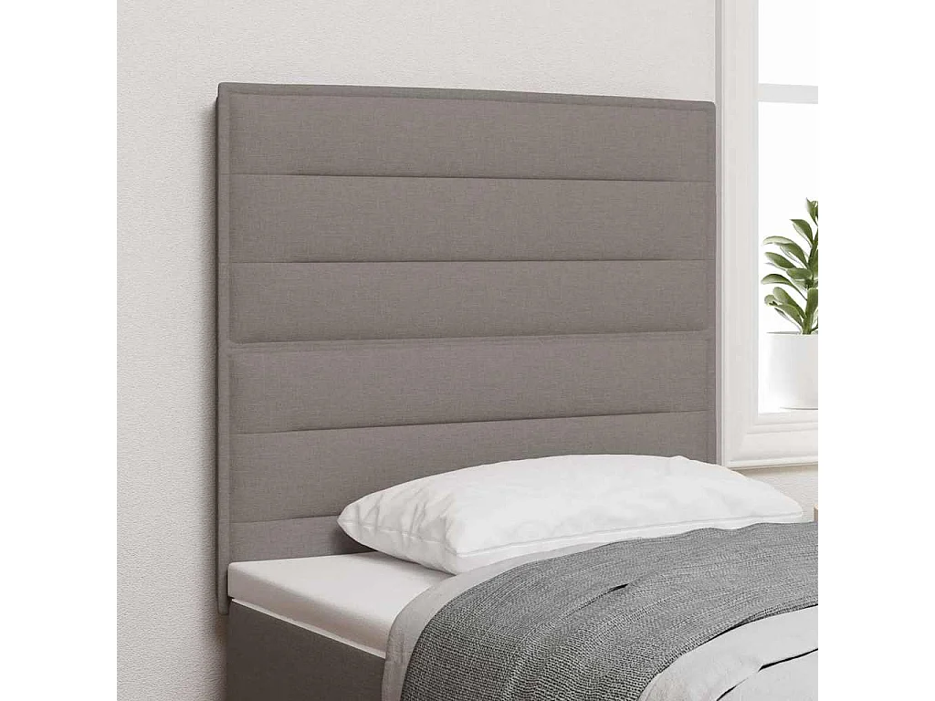 Tête de lit LED avec des lumières à LED Taupe 80 cm tissu