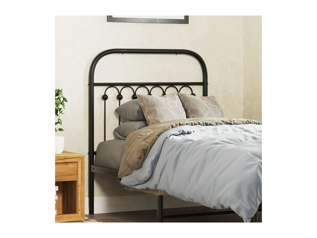 Tête de lit métal noir 75 cm
