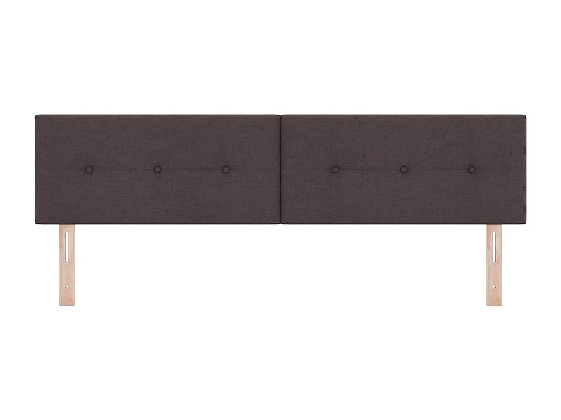 Cabecero LED con luces de tiras LED Marrón Oscuro 180 cm tela