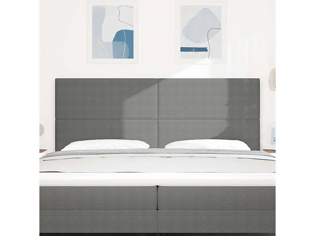 Tête de lit avec tête de lit Gris clair 200 cm Tissu côtelé