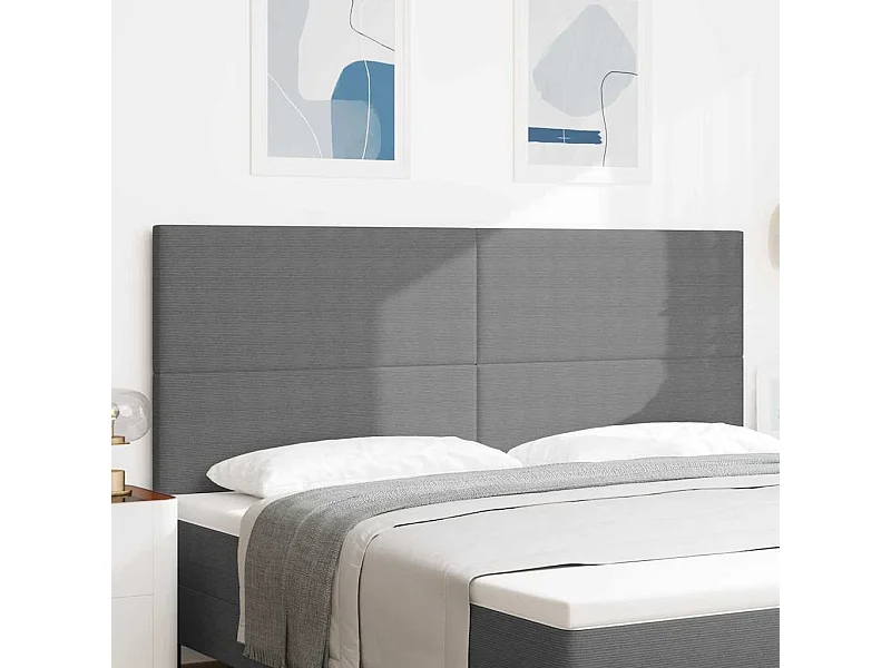 Tête de lit avec tête de lit Gris clair 200 cm Tissu côtelé