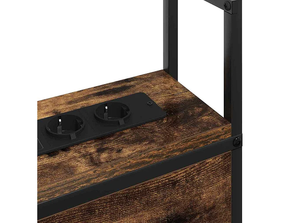 Tête de lit avec Station de Charge Chêne fumé 120 cm