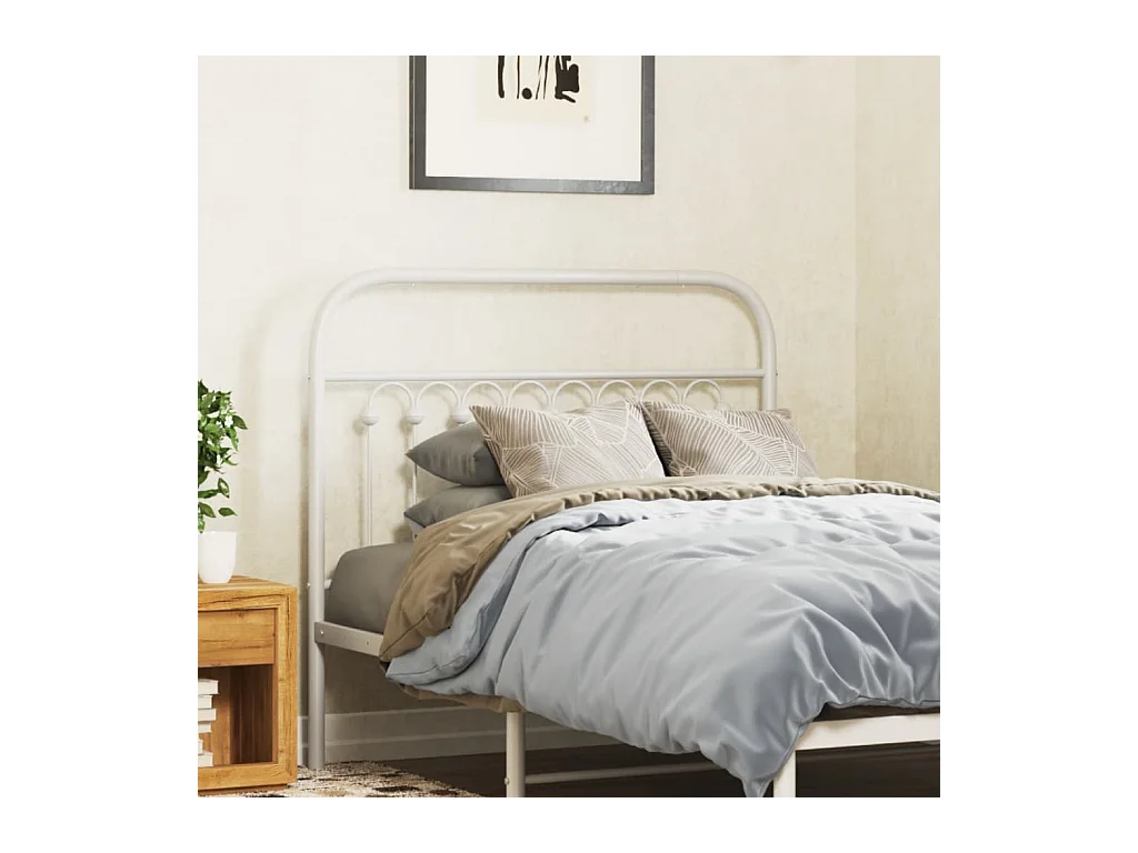 Tête de lit métal blanc 100 cm