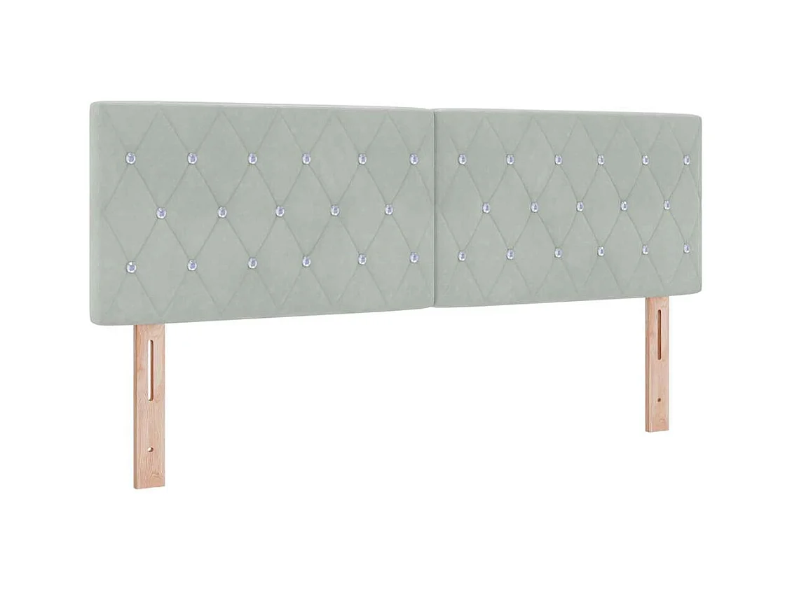 Tête de Lit LED Argyle Gris clair 144 cm Velours