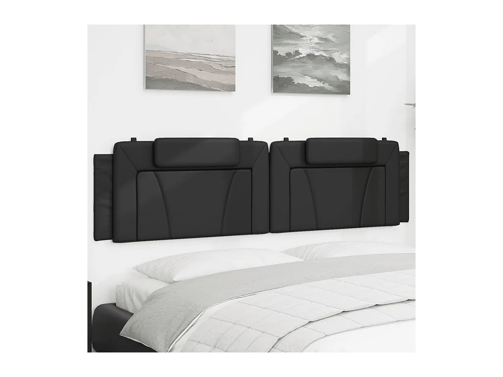 Tête de lit noir 193 cm similicuir