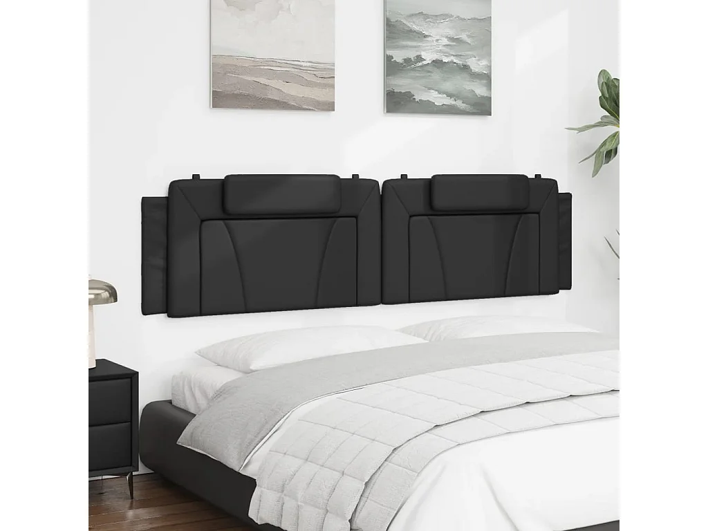 Tête de lit noir 193 cm similicuir