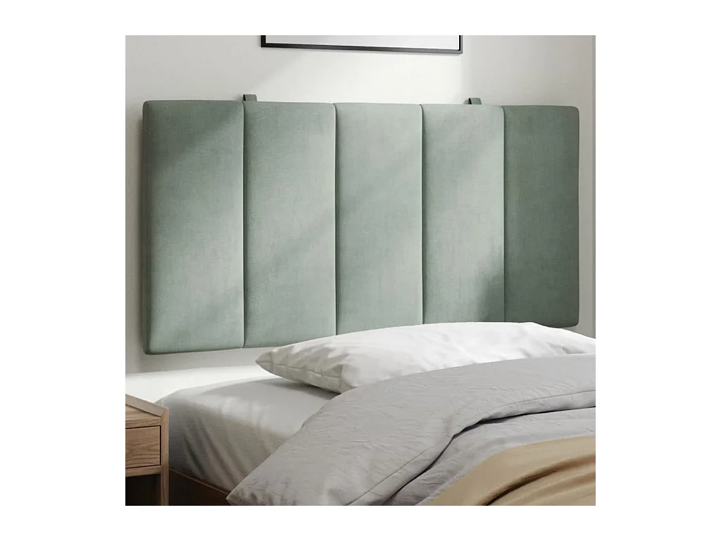 Tête de lit gris clair 100 cm velours
