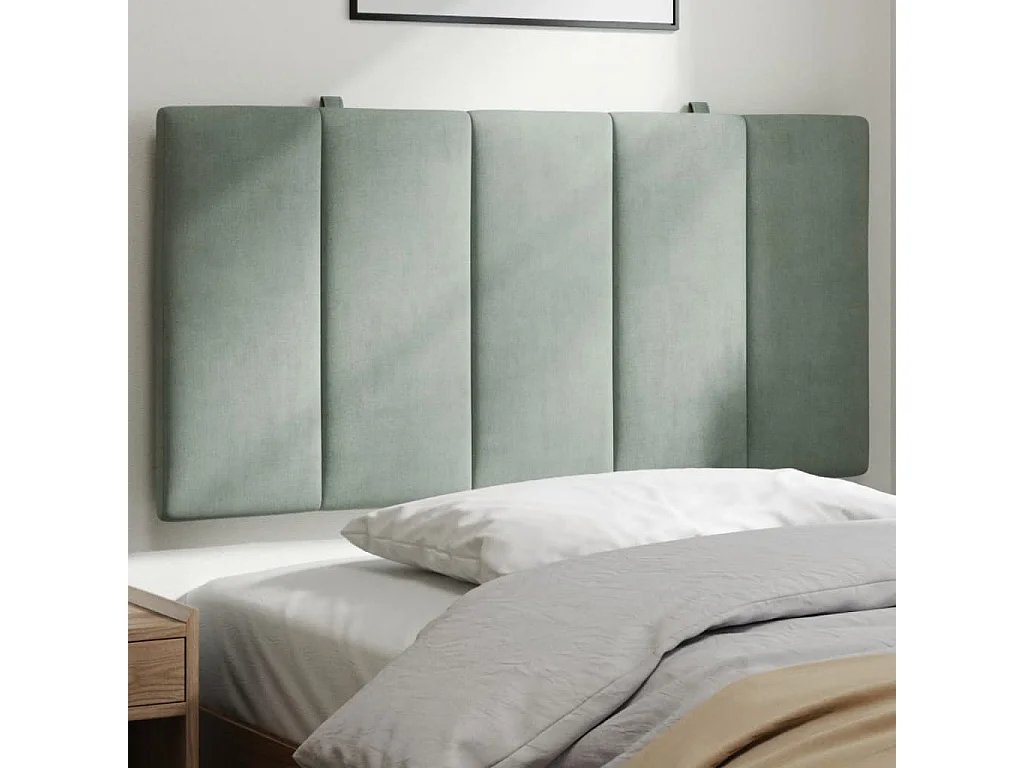 Tête de lit gris clair 100 cm velours