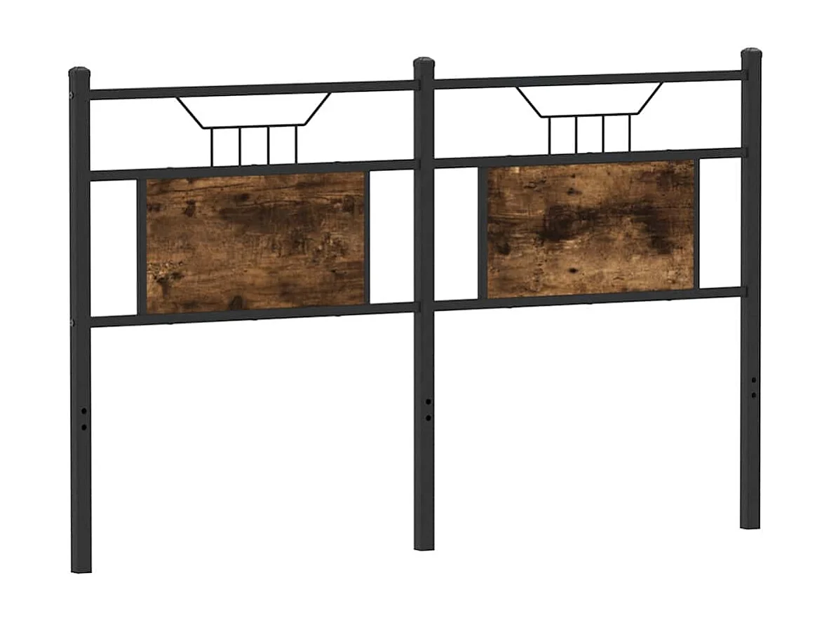 Tête de lit chêne fumé 137 cm bois d'ingénierie et acier