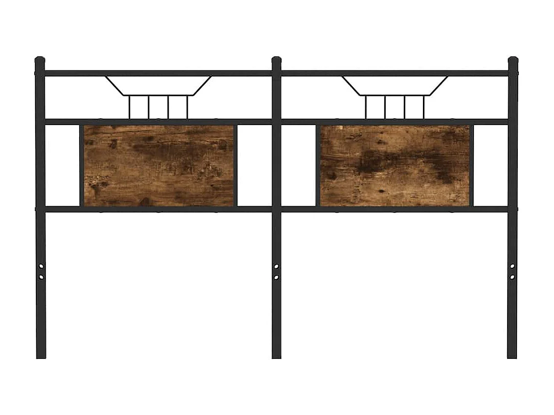 Tête de lit chêne fumé 137 cm bois d'ingénierie et acier