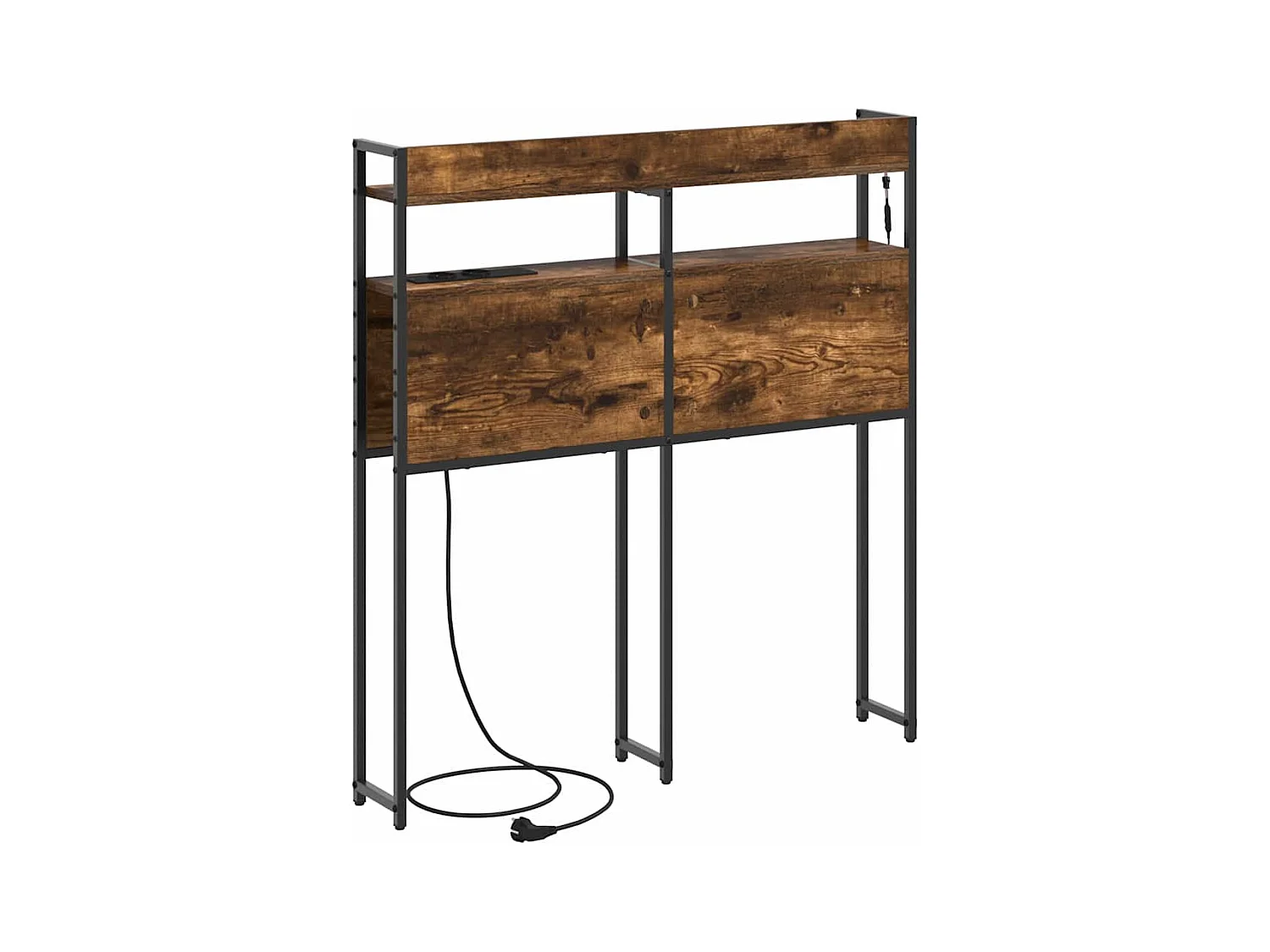 Cabecera de almacenamiento con estante Roble ahumado 75 cm