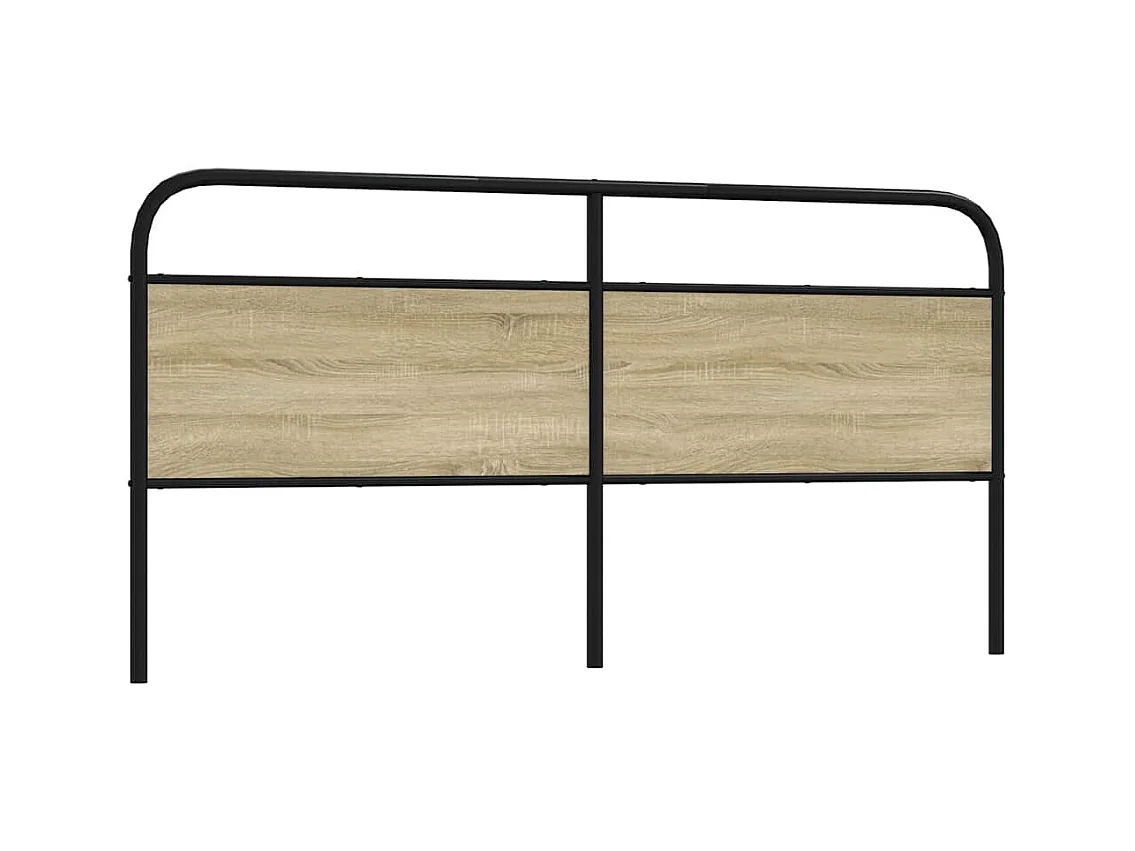 Hoofdbord 180 cm staal en bewerkt hout sonoma eikenkleurig