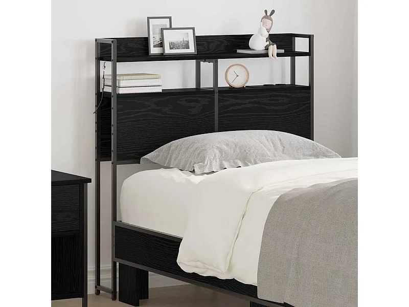 Tête de lit de rangement Chêne noir 75 cm Bois d'ingénierie
