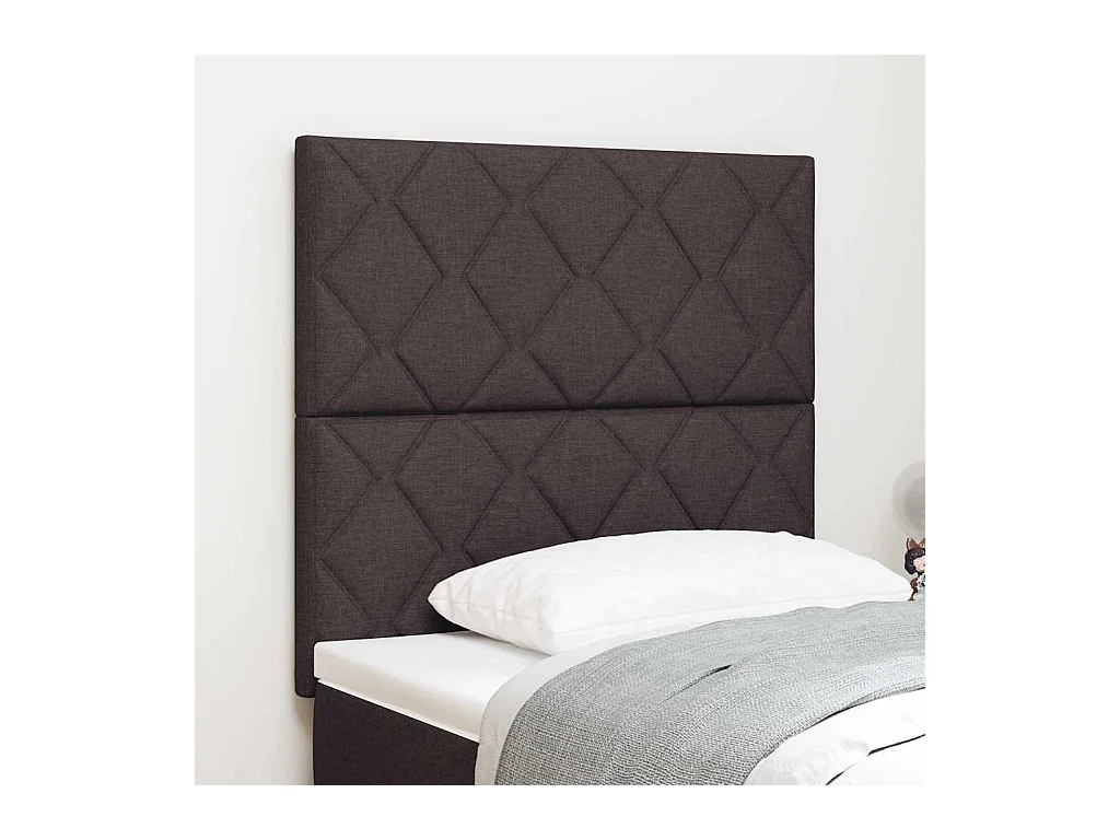 Tête de Lit en Tissu Géométrique Marron foncé 100 cm tissu