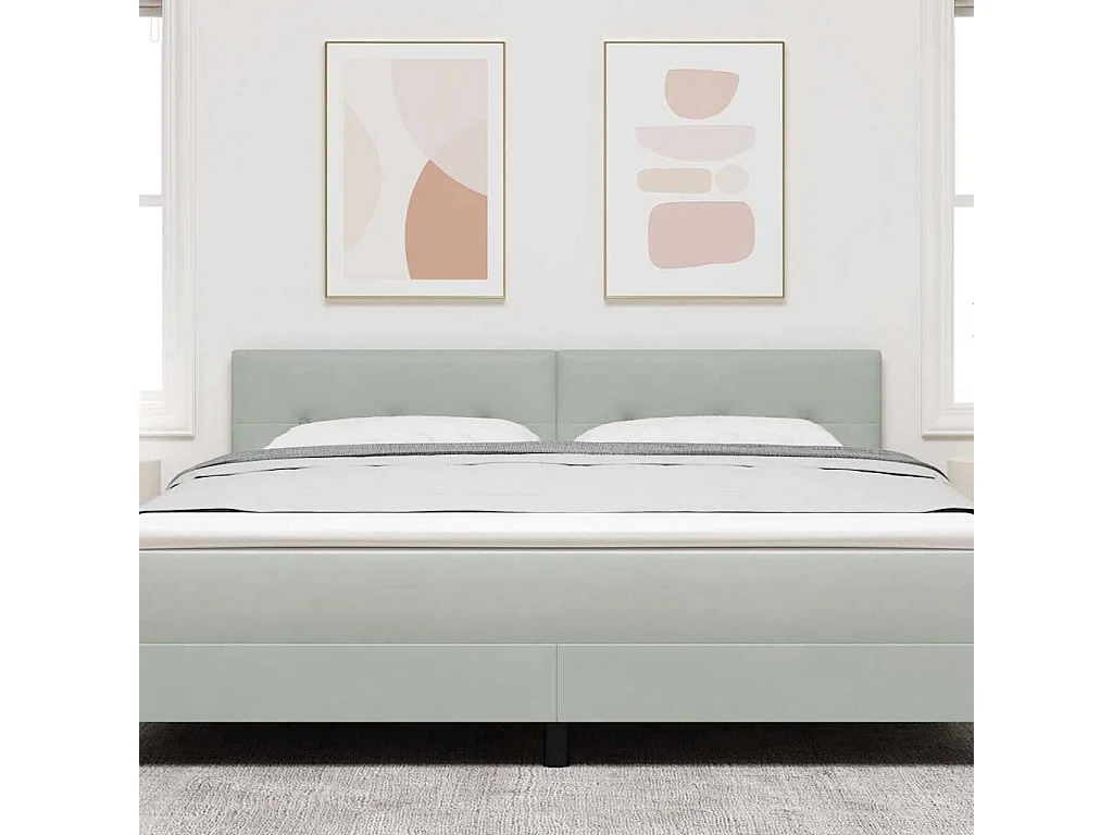 Cabecero Montaje en la pared Gris claro 180 cm Terciopelo