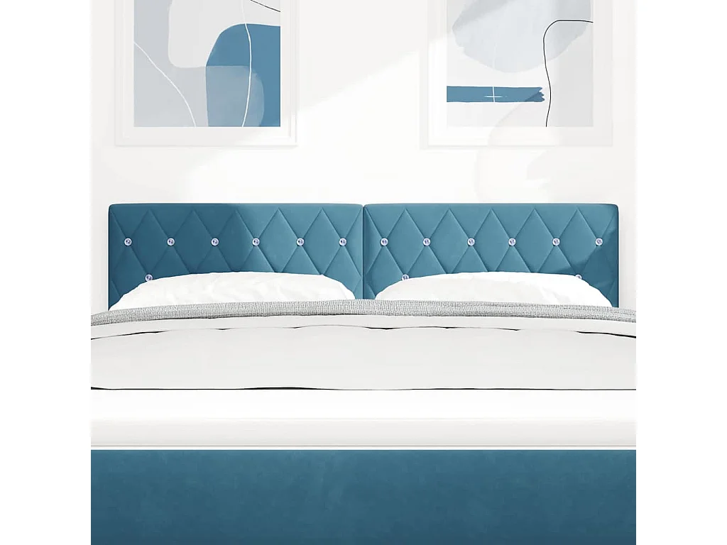 Tête de Lit en Velours Argyle Bleu foncé 160 cm Velours