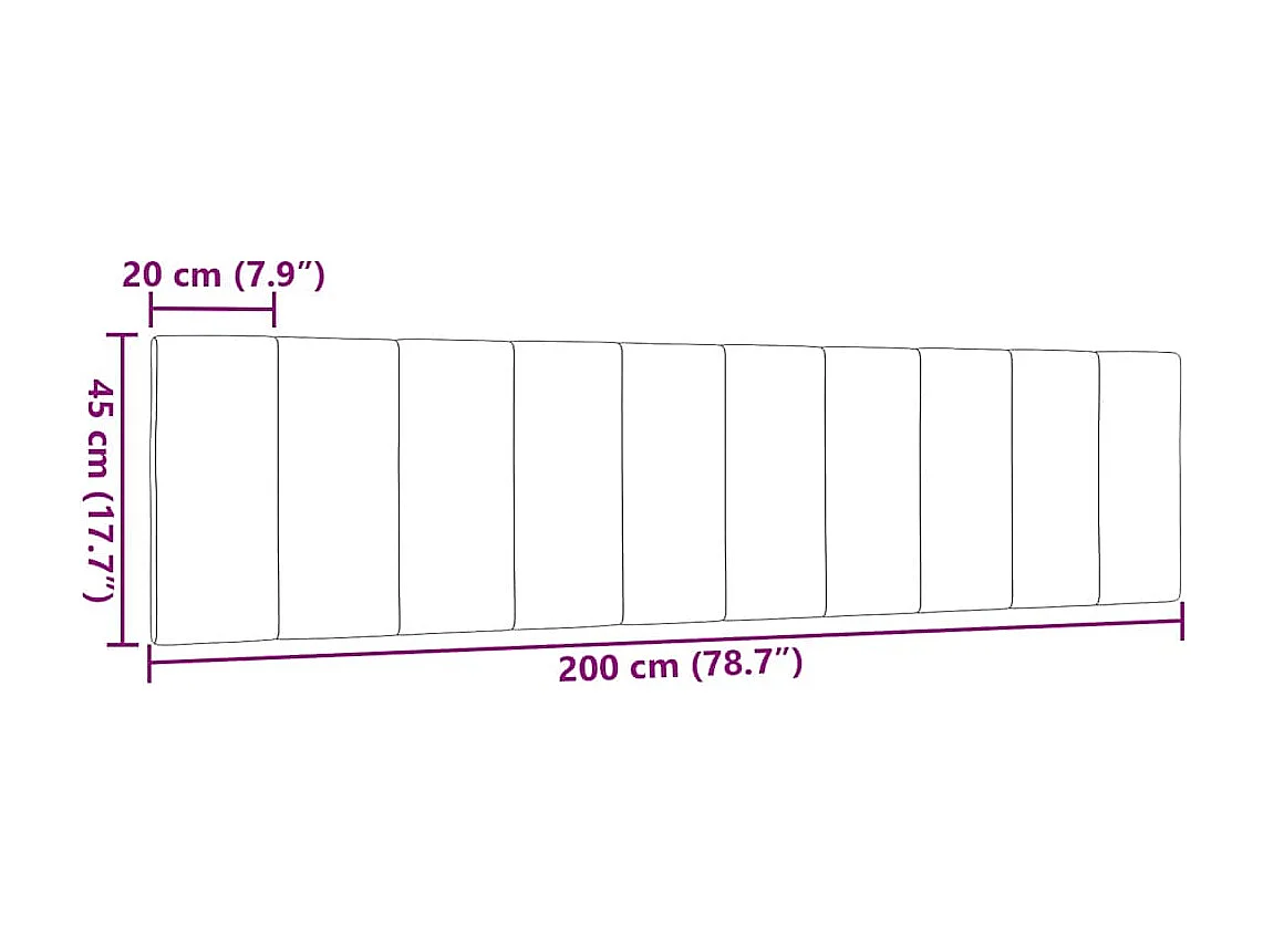 Almofadão de cabeceira 200 cm tecido cinzento-claro