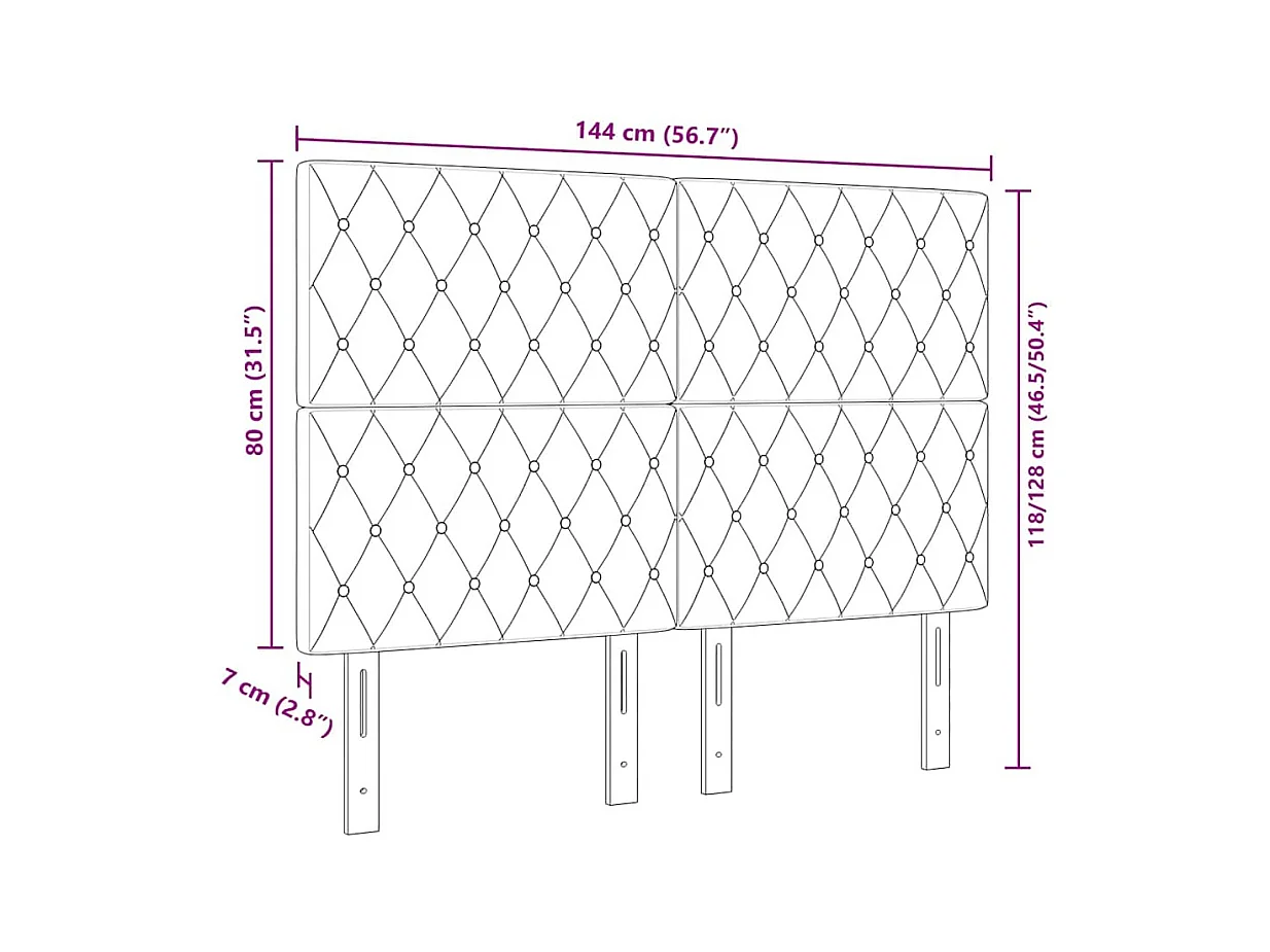 Tête de Lit en Velours Argyle Vert foncé 140 cm Velours