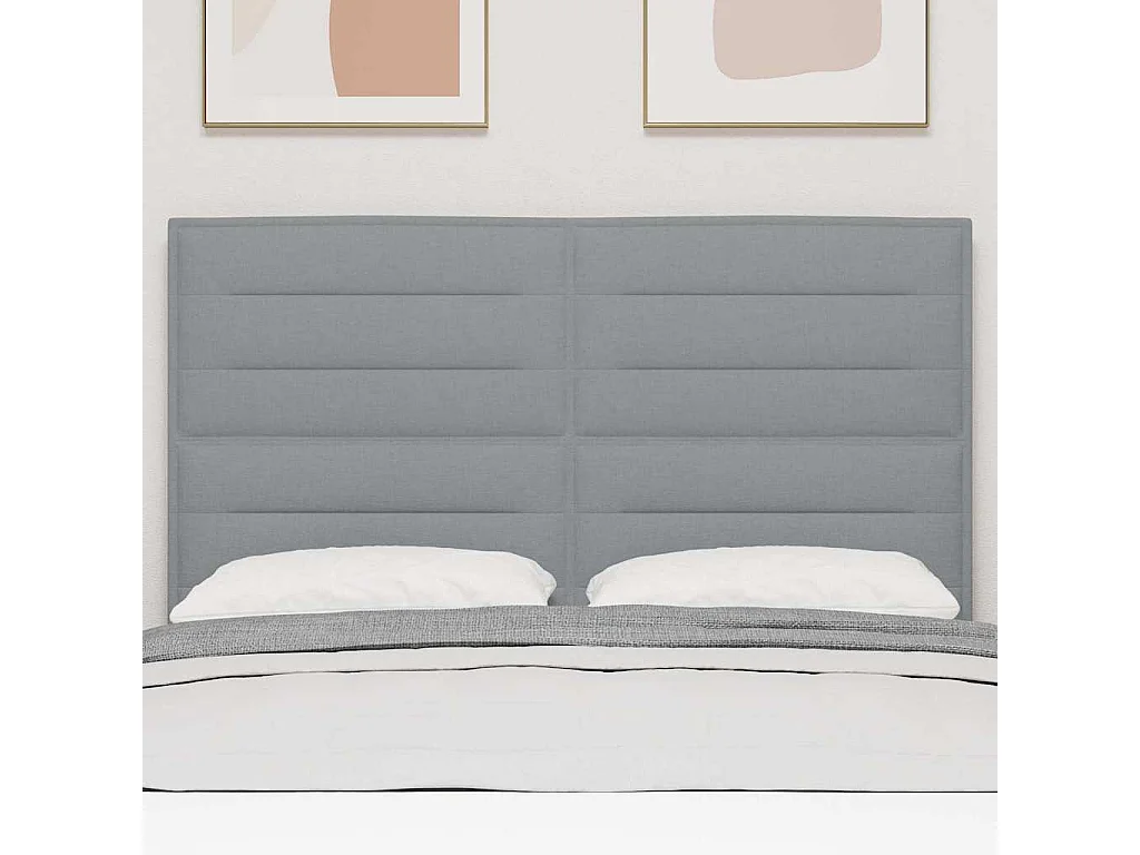 Tête de lit LED avec des lumières à LED Gris clair 160 cm tissu