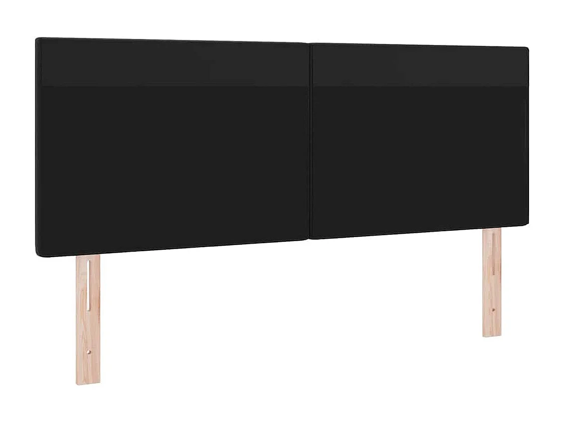 Cabecero con luces de tiras LED con cabecera Negro 144 cm PVC