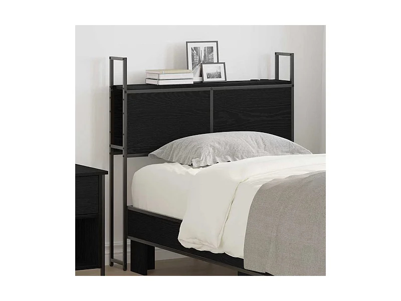 Tête de lit avec Station de Charge Chêne noir 80 cm