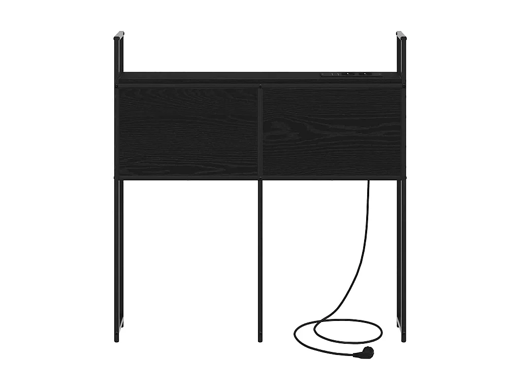 Tête de lit avec Station de Charge Chêne noir 80 cm