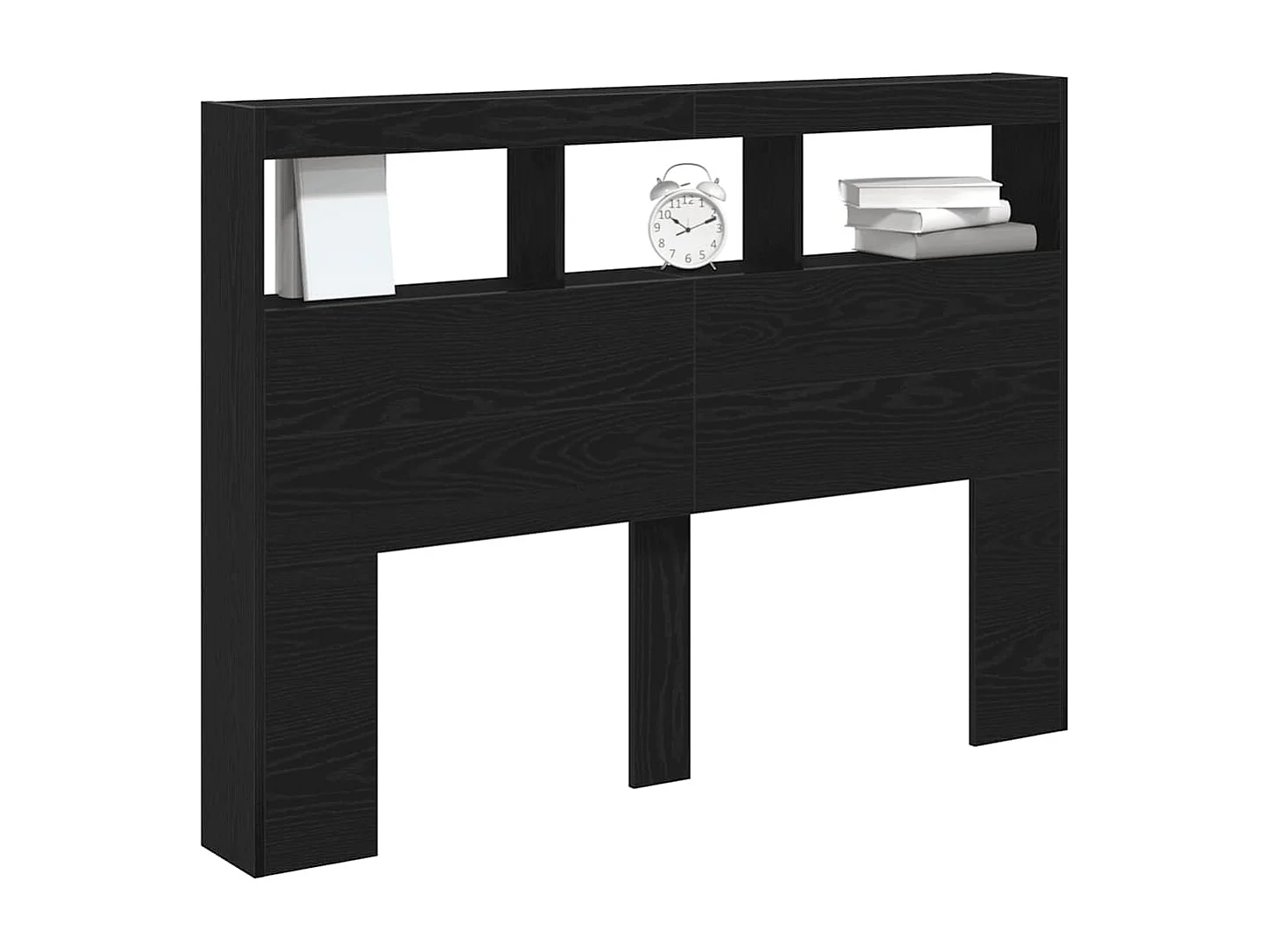 Armoire tête de lit avec LED chêne noir 140x17x102 cm