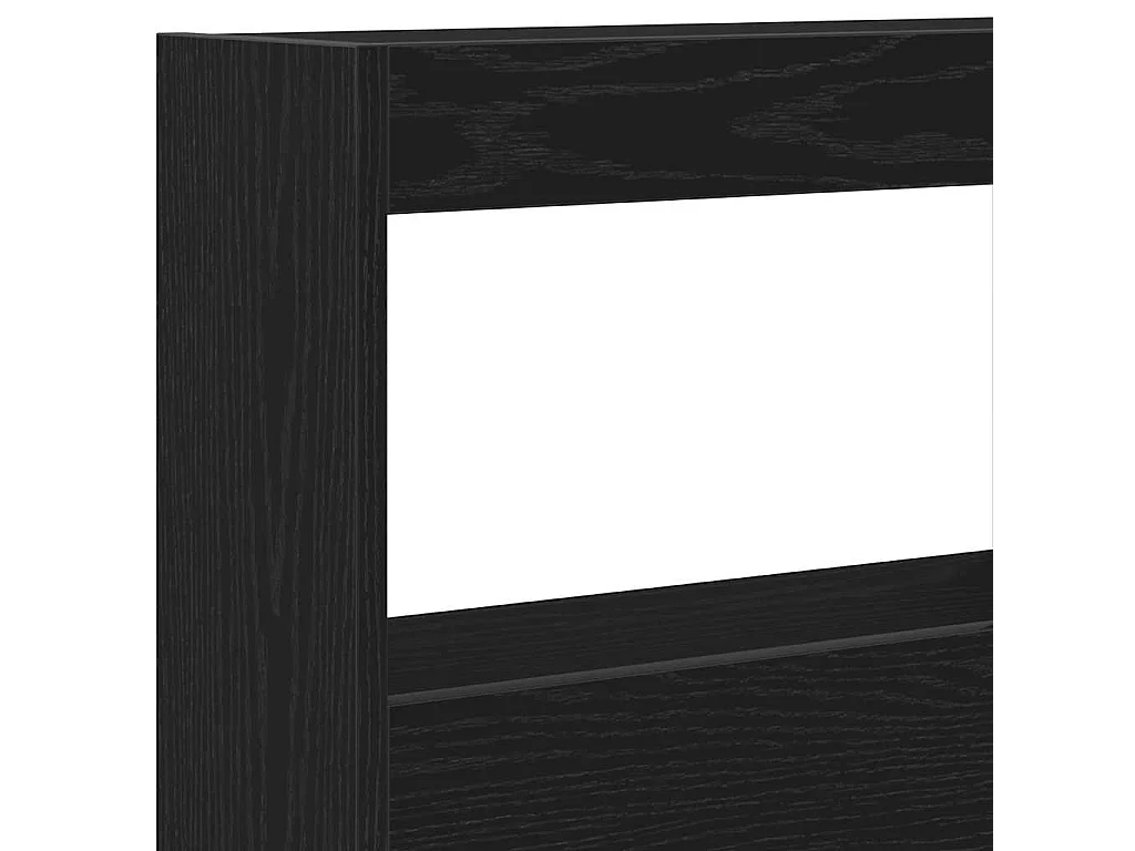 Armoire tête de lit avec LED chêne noir 140x17x102 cm
