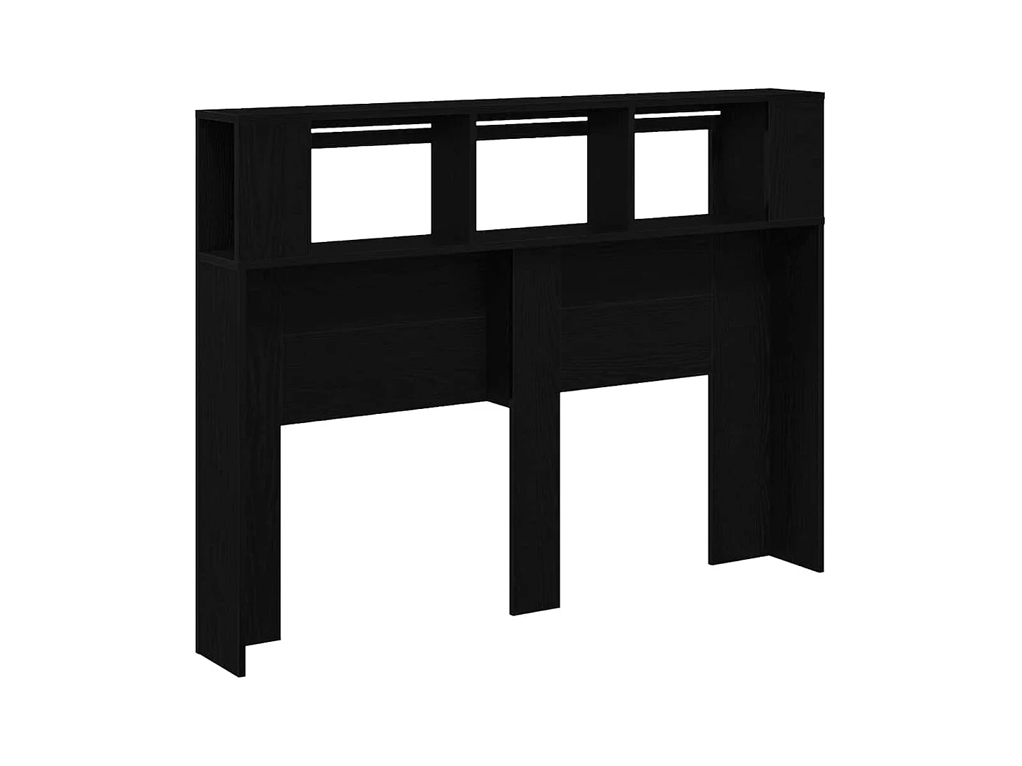 Cabeceira LED Carvalho preto 140 x 18,5 x 103,5 cm