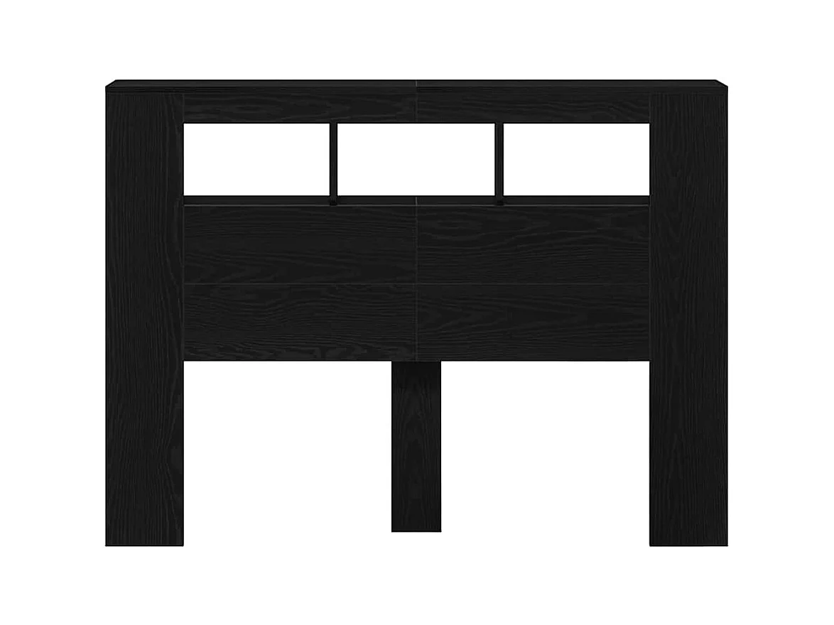 Cabeceira LED Carvalho preto 140 x 18,5 x 103,5 cm